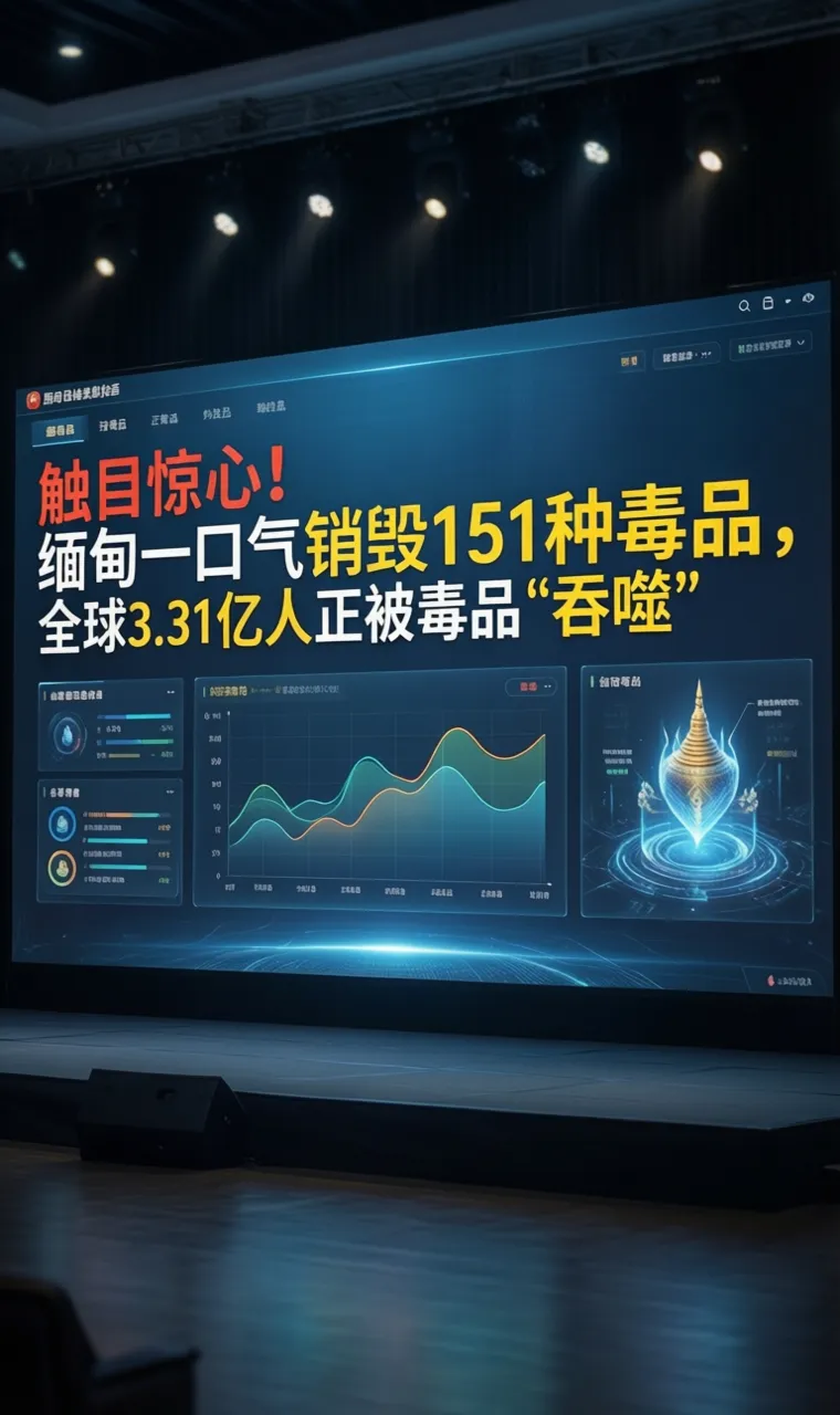 触目惊心！缅甸一口气销毁151种毒品，全球3.31亿人正被毒品