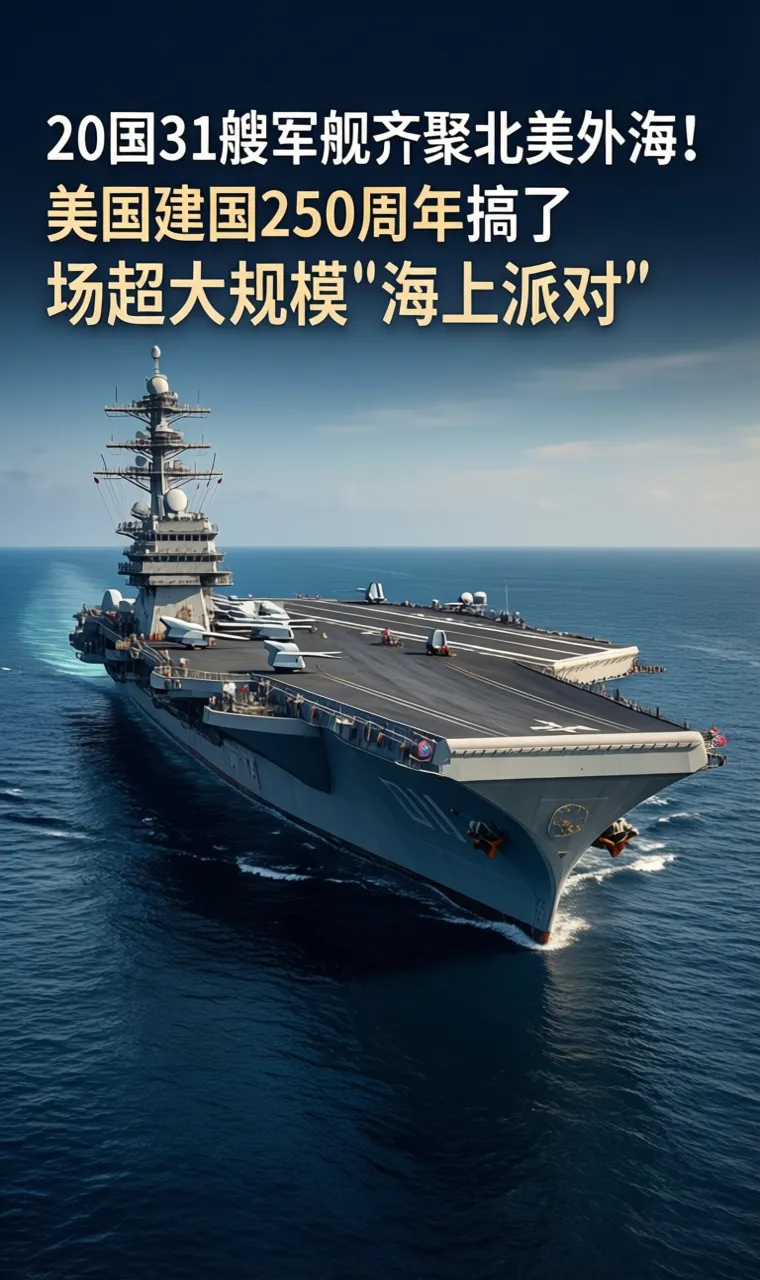 20国31艘军舰齐聚北美外海！美国建国250周年搞了场超大规模