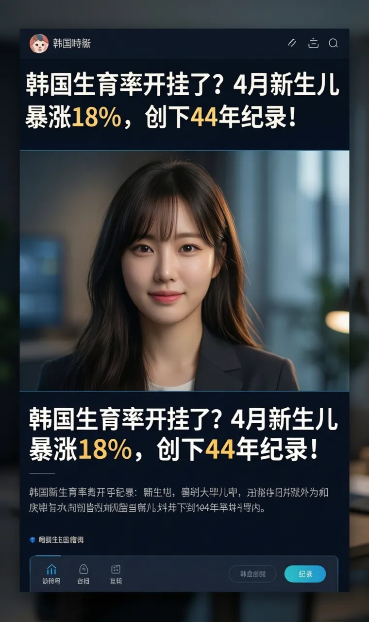 韩国生育率开挂了？4月新生儿暴涨18%，创下44年纪录！