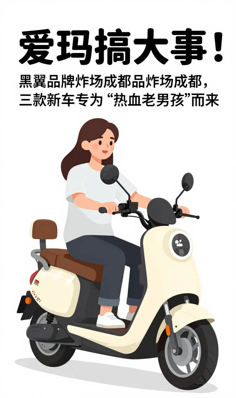 爱玛搞大事！黑翼品牌炸场成都，三款新车专为