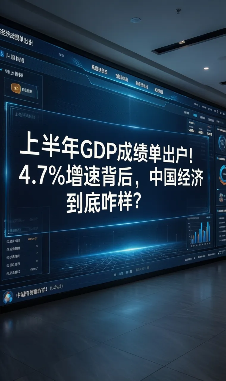 上半年GDP成绩单出炉！4.7%增速背后，中国经济到底咋样？