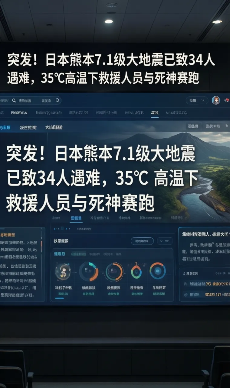 突发！日本熊本7.1级大地震已致34人遇难，35℃高温下救援人员与死神赛跑