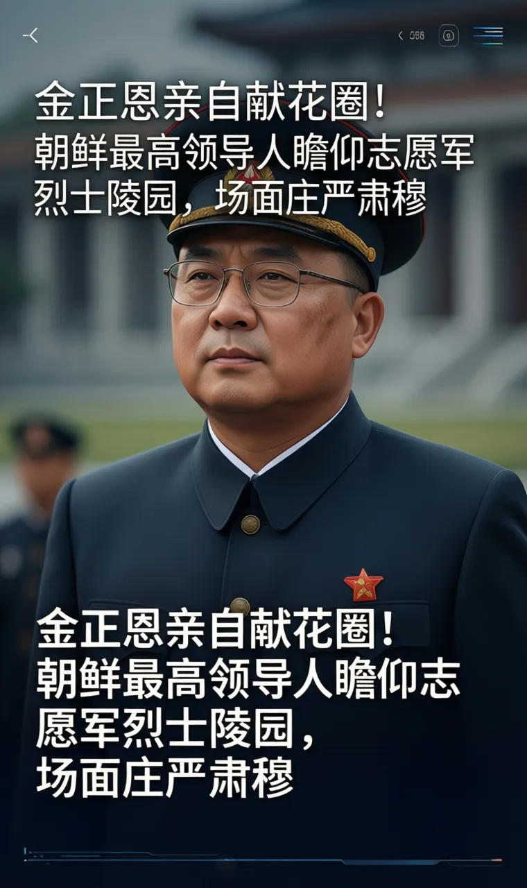 金正恩亲自献花圈！朝鲜最高领导人瞻仰志愿军烈士陵园，场面庄严肃穆