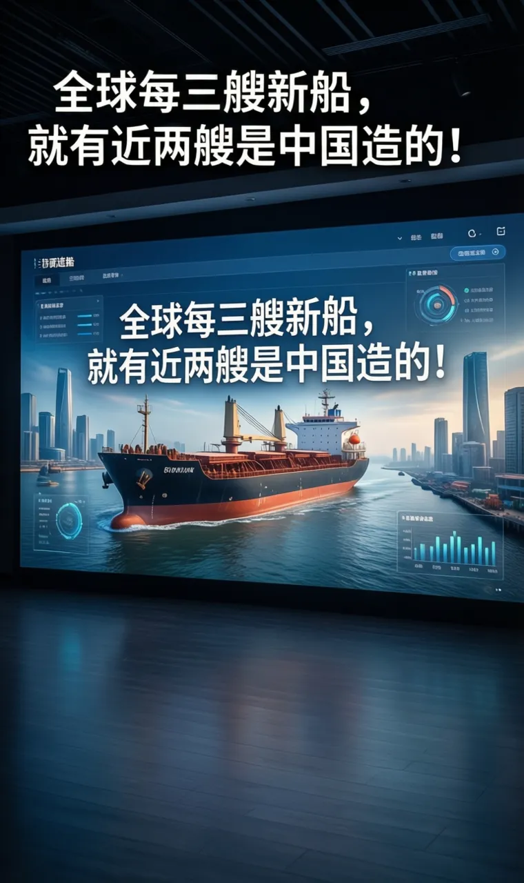 全球每三艘新船，就有近两艘是中国造的！