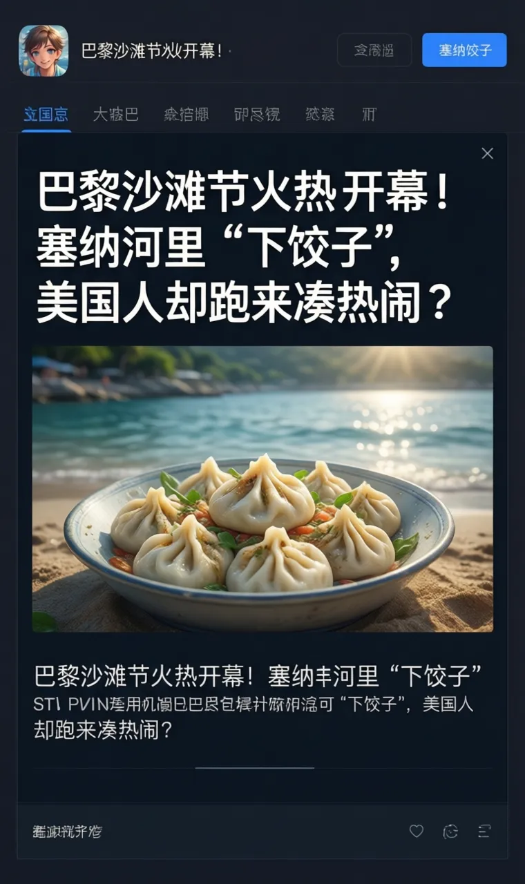 巴黎沙滩节火热开幕！塞纳河里