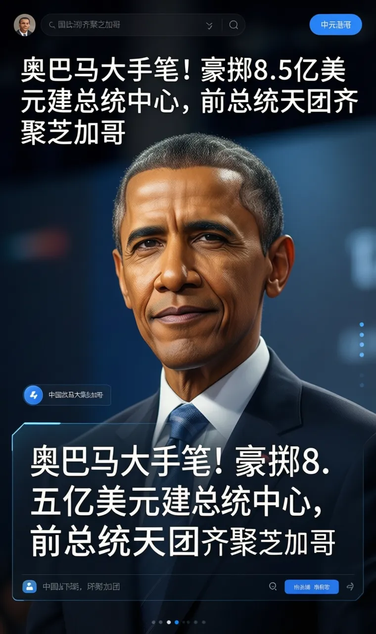 奥巴马大手笔！豪掷8.5亿美元建总统中心，前总统天团齐聚芝加哥