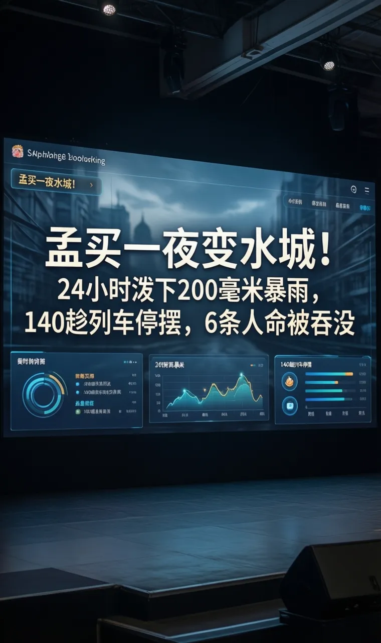 孟买一夜变水城！24小时泼下200毫米暴雨，140趟列车停摆，6条人命被吞没