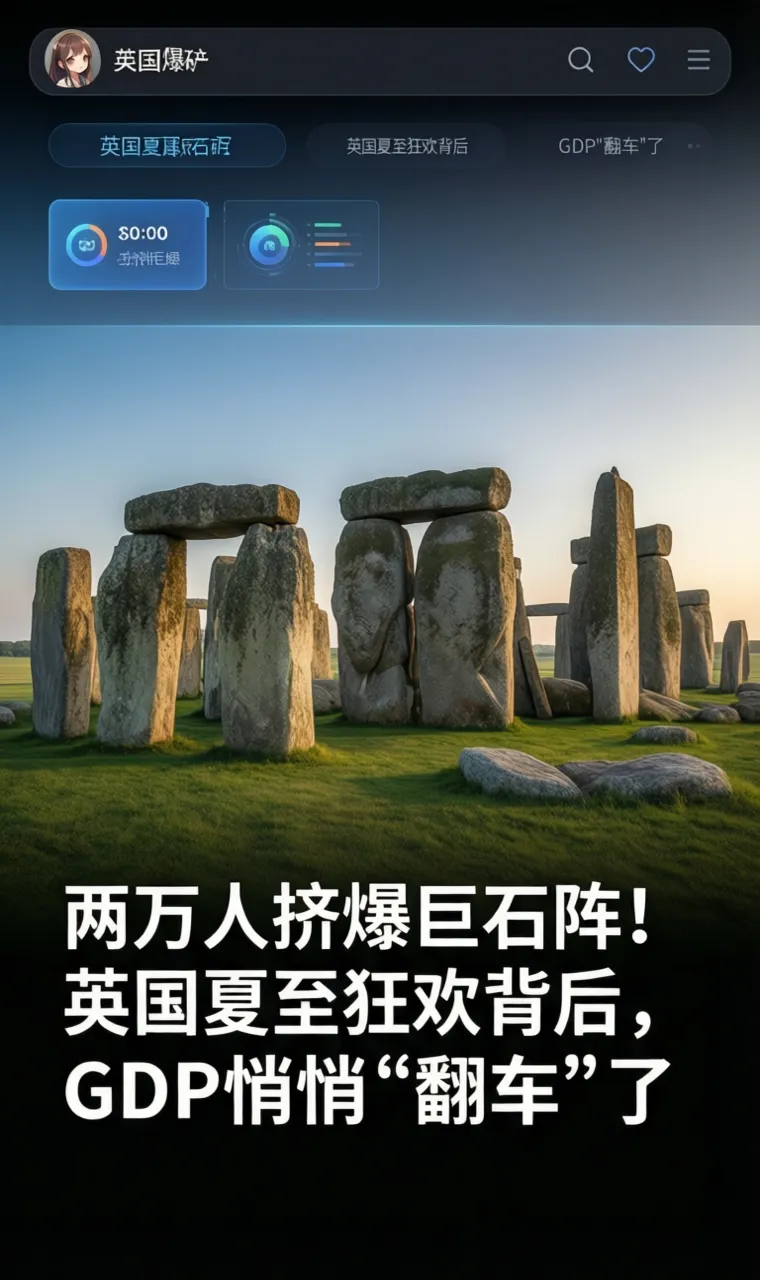 两万人挤爆巨石阵！英国夏至狂欢背后，GDP悄悄