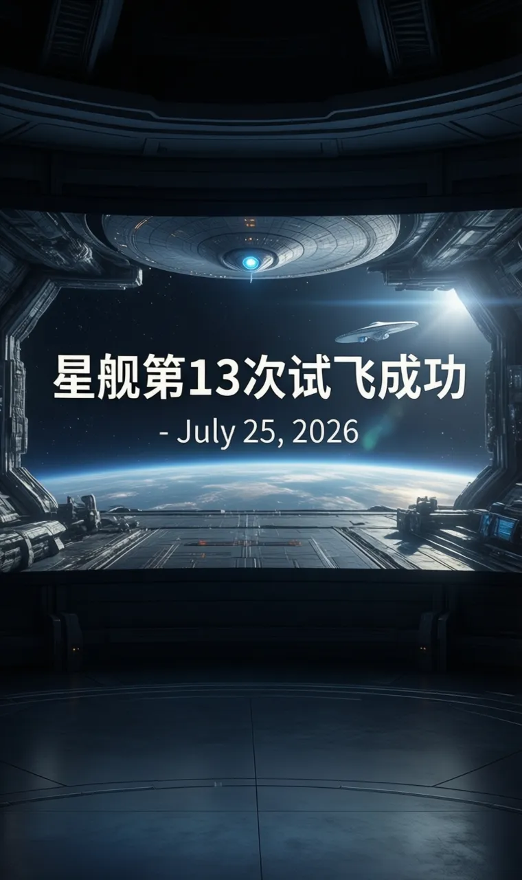 星舰第13次试飞成功 - July 25, 2026