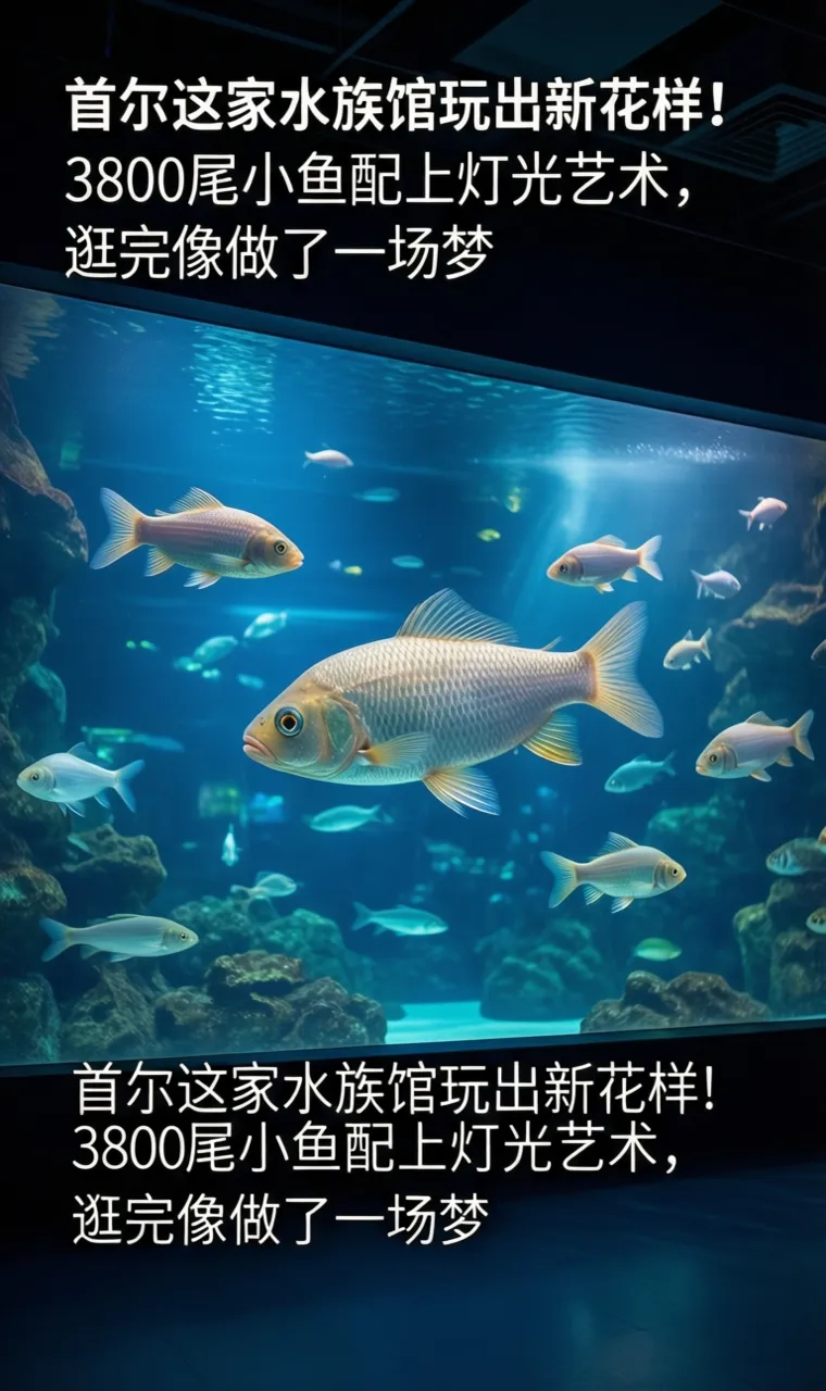 首尔这家水族馆玩出新花样！3800尾小鱼配上灯光艺术，逛完像做了一场梦