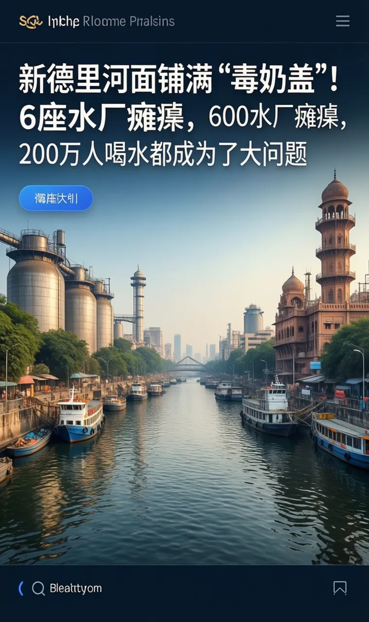 新德里河面铺满