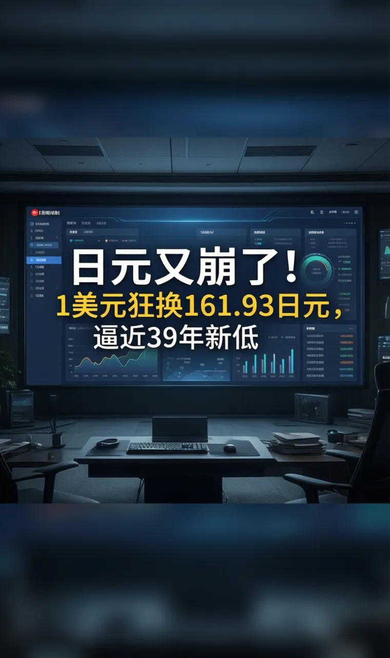 日元又崩了！1美元狂换161.93日元，逼近39年新低