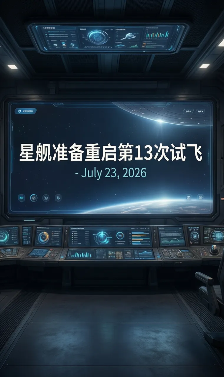 星舰准备重启第13次试飞 - July 23, 2026