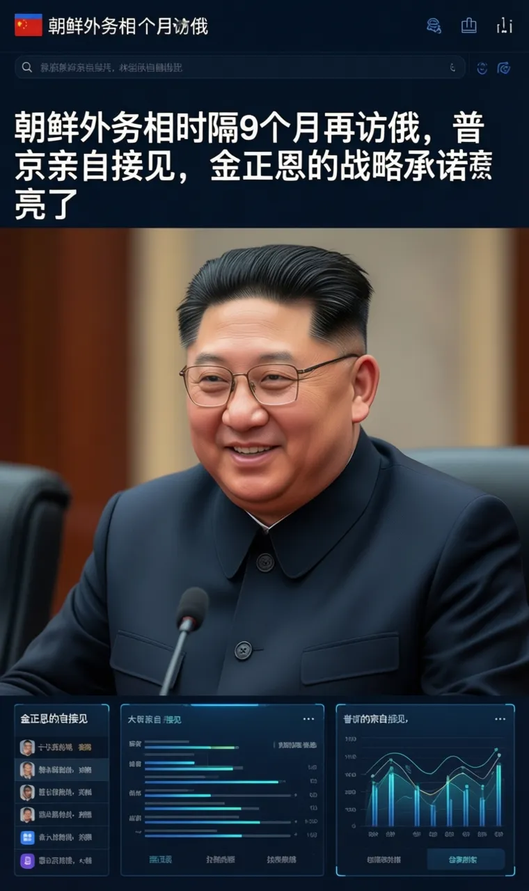 朝鲜外务相时隔9个月再访俄，普京亲自接见，金正恩的战略承诺亮了