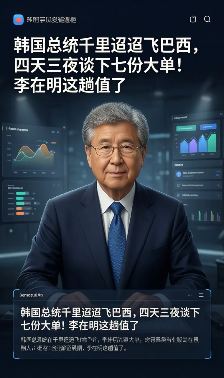 韩国总统千里迢迢飞巴西，四天三夜谈下七份大单！李在明这趟值了