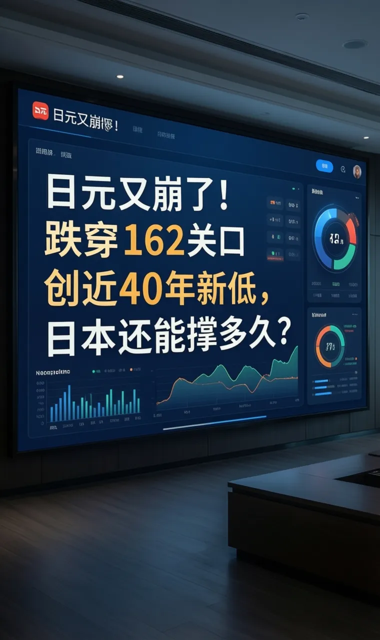 日元又崩了！跌穿162关口创近40年新低，日本还能撑多久？