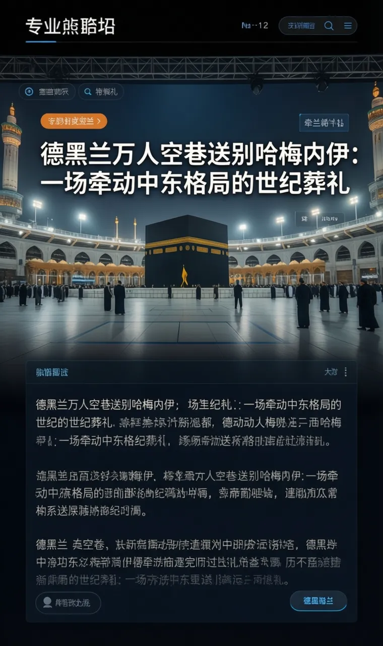德黑兰万人空巷送别哈梅内伊：一场牵动中东格局的世纪葬礼