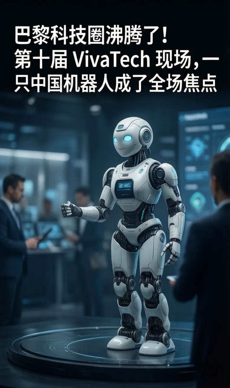 巴黎科技圈沸腾了！第十届 VivaTech 现场，一只中国机器人成了全场焦点