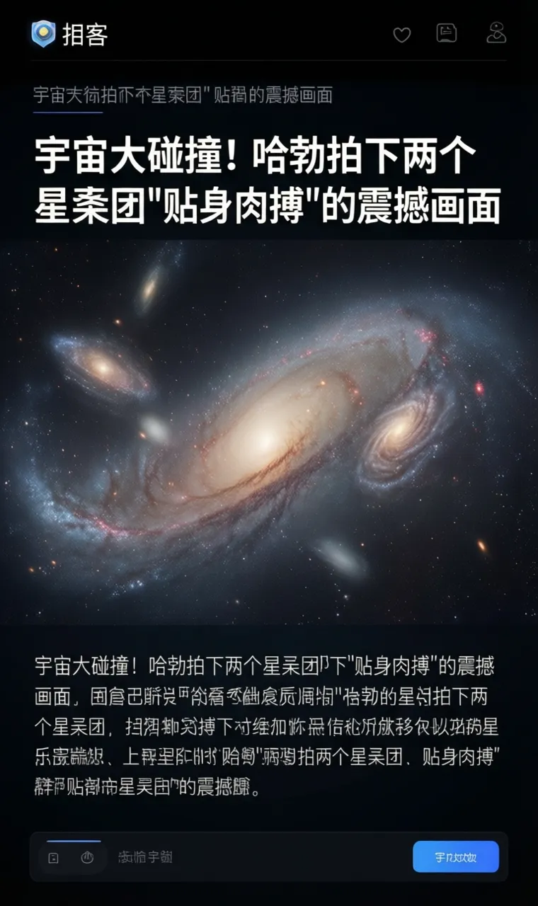 宇宙大碰撞！哈勃拍下两个星系团