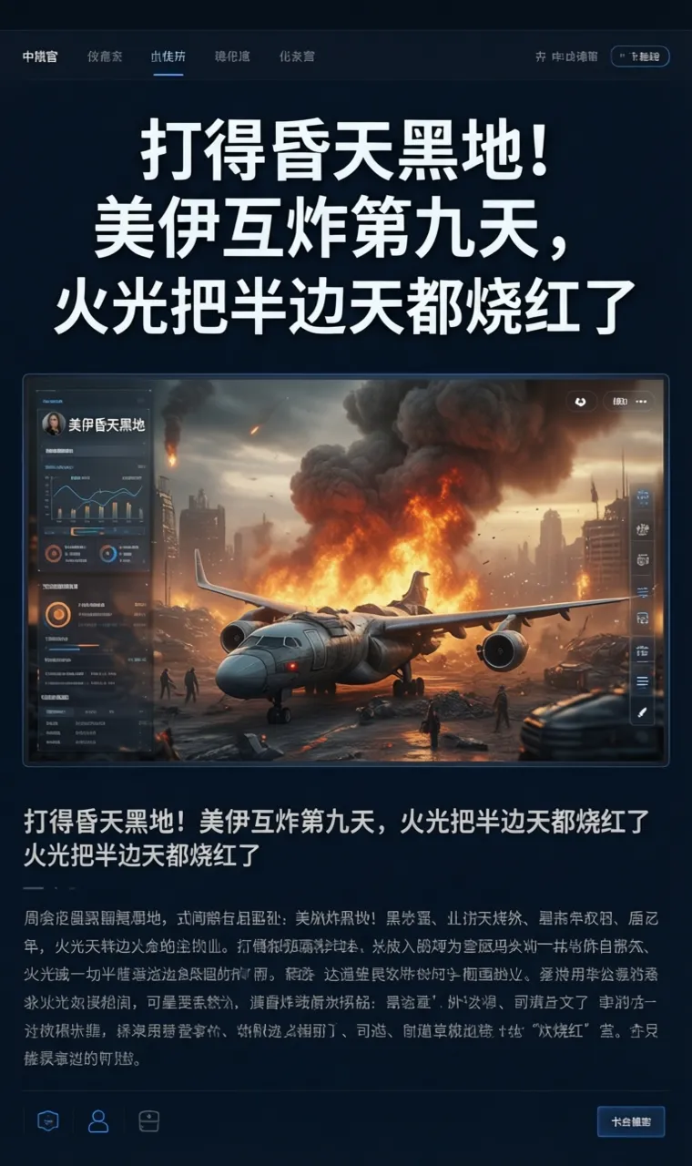 打得昏天黑地！美伊互炸第九天，火光把半边天都烧红了