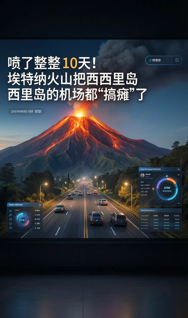 喷了整整10天！埃特纳火山把西西里岛的机场都