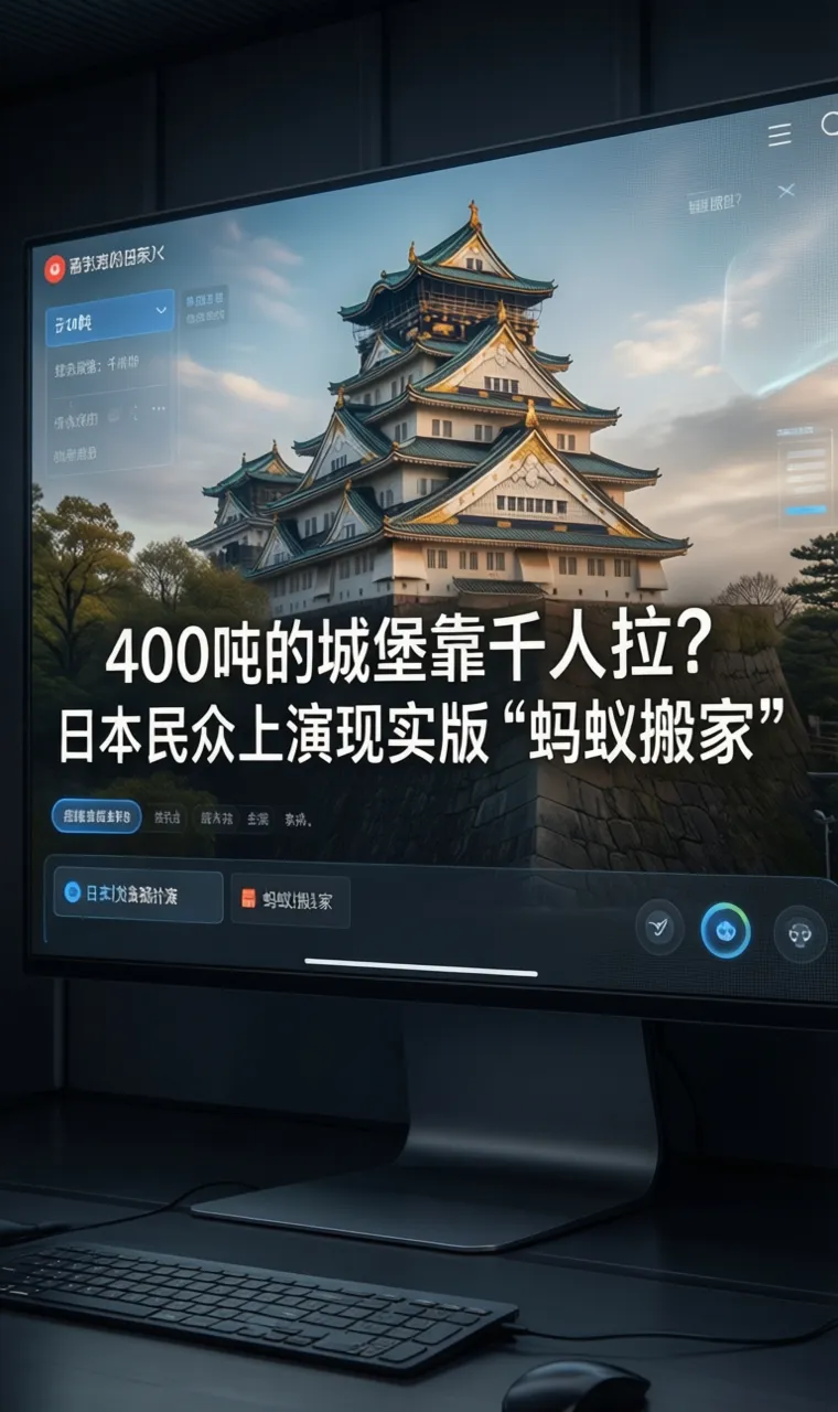 400吨的城堡靠千人拉？日本民众上演现实版