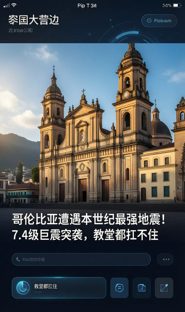 哥伦比亚遭遇本世纪最强地震！7.4级巨震突袭，教堂都扛不住