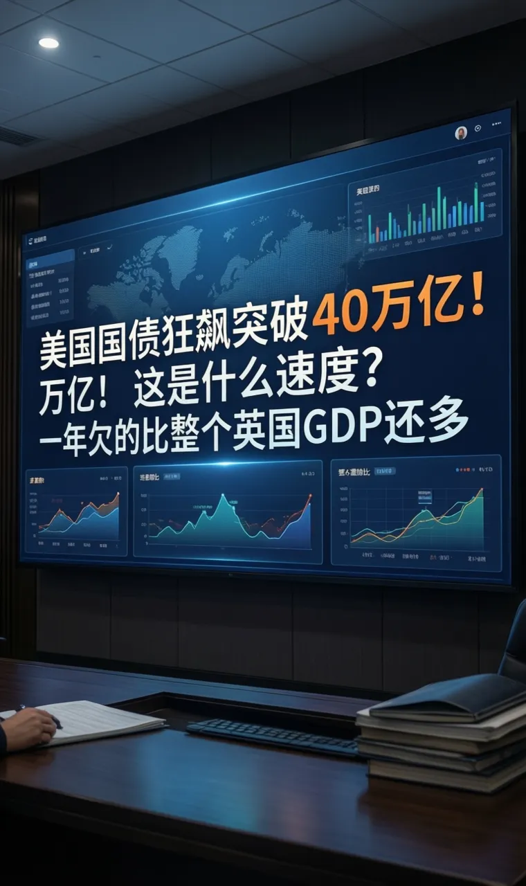 美国国债狂飙突破40万亿！这是什么速度？一年欠的比整个英国GDP还多