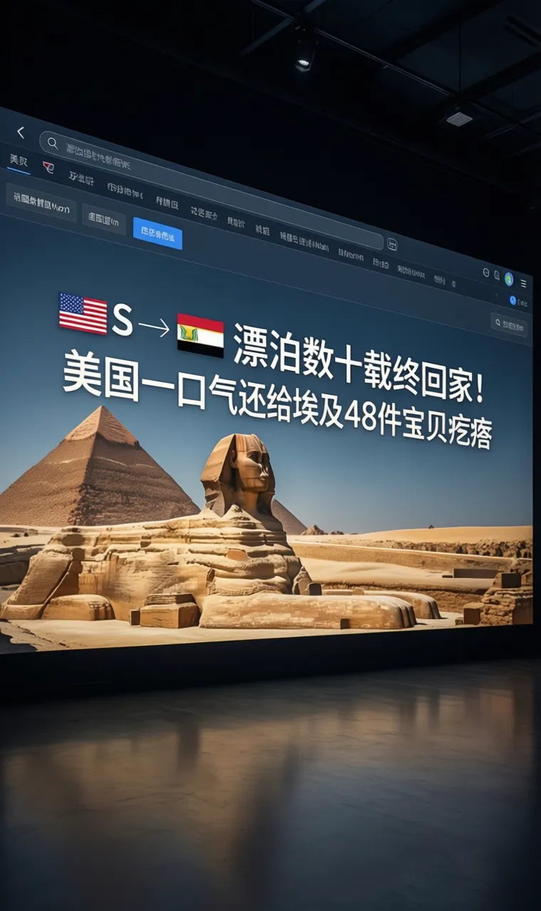 🇺🇸→🇪🇬 漂泊数十载终回家！美国一口气还给埃及48件宝贝疙瘩