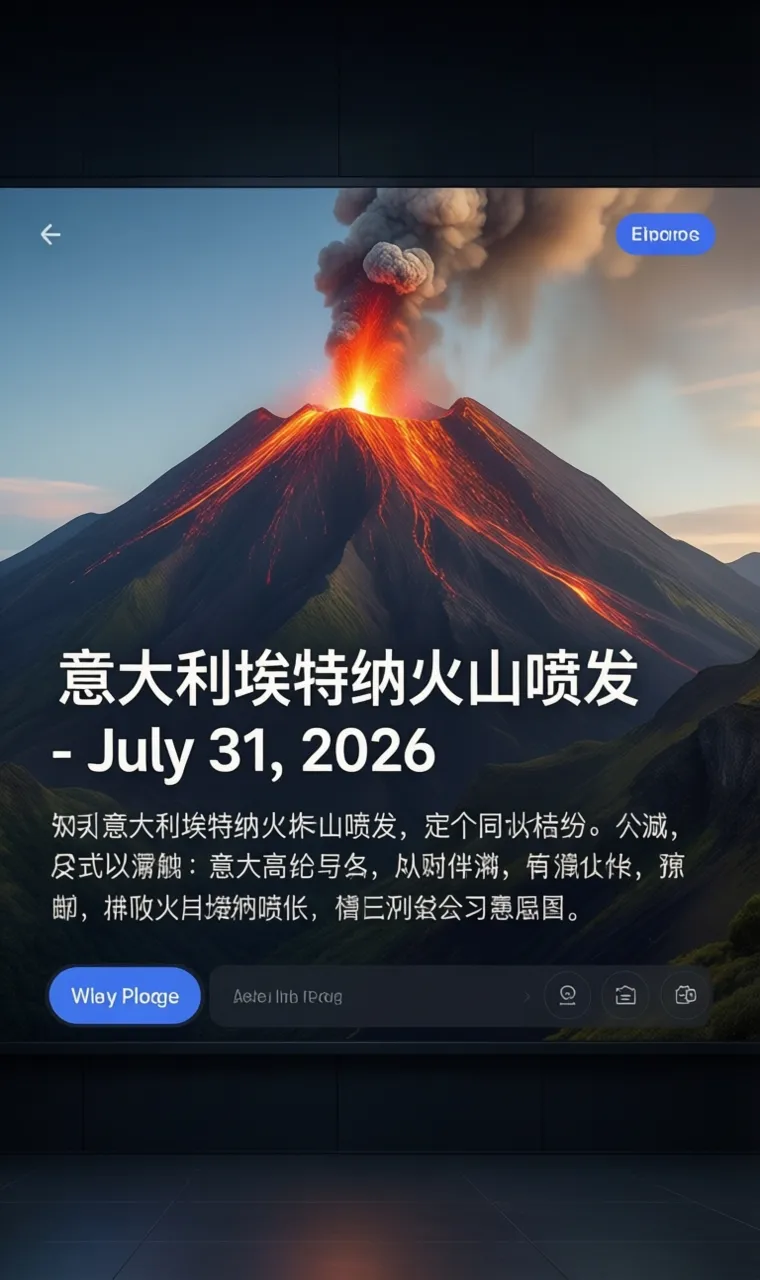 意大利埃特纳火山喷发 - July 31, 2026