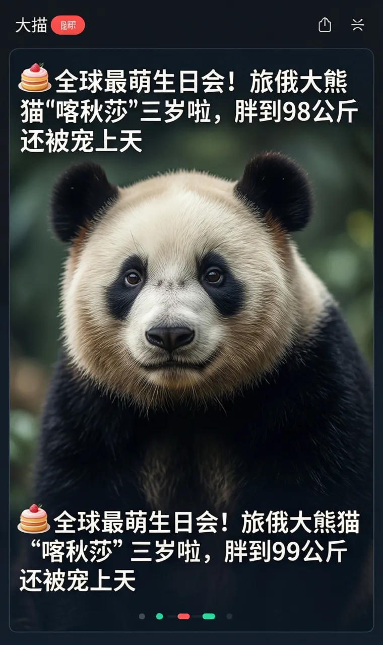 🍰 全球最萌生日会！旅俄大熊猫
