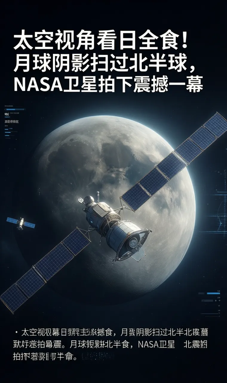太空视角看日全食！月球阴影扫过北半球，NASA卫星拍下震撼一幕