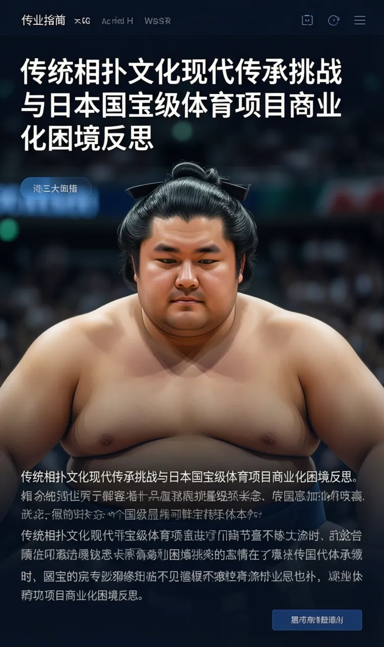 传统相扑文化现代传承挑战与日本国宝级体育项目商业化困境反思