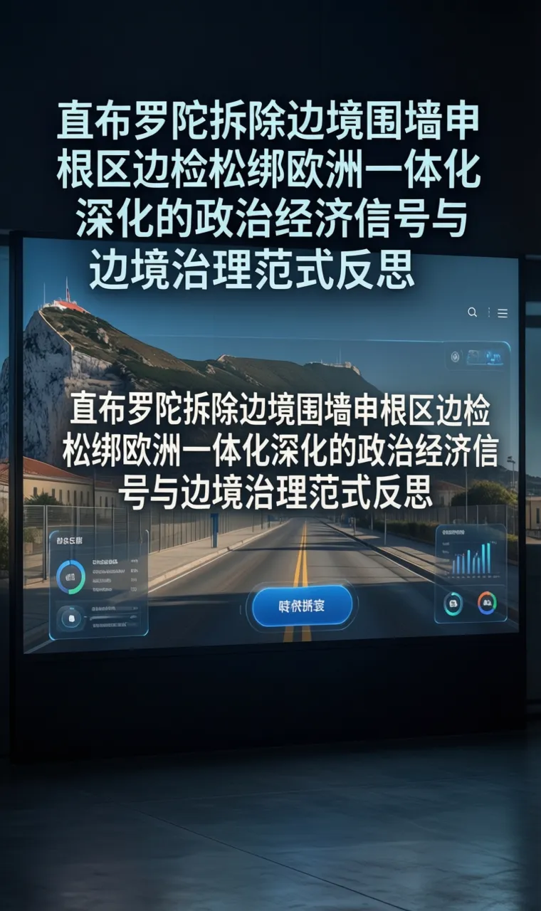 直布罗陀拆除边境围墙申根区边检松绑欧洲一体化深化的政治经济信号与边境治理范式反思