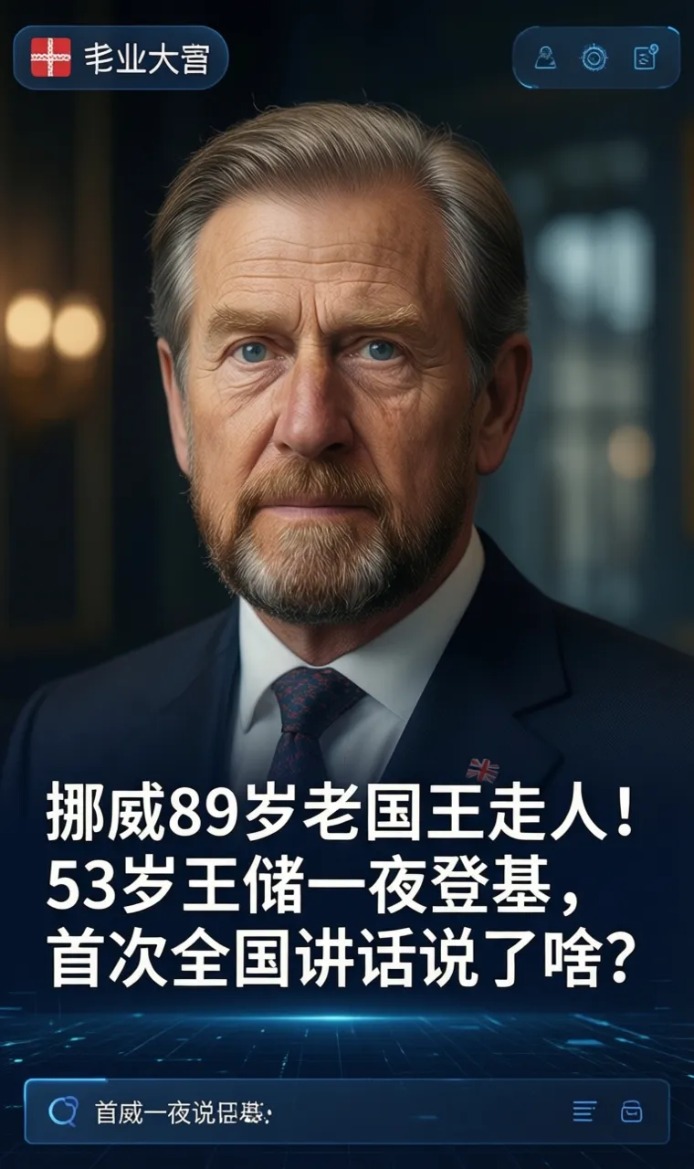 挪威89岁老国王走人！53岁王储一夜登基，首次全国讲话说了啥？