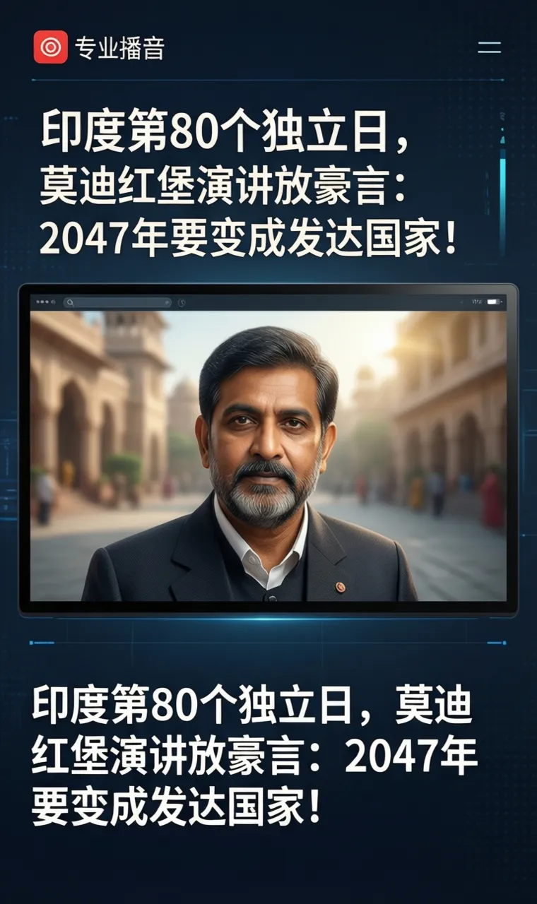 印度第80个独立日，莫迪红堡演讲放豪言：2047年要变成发达国家！