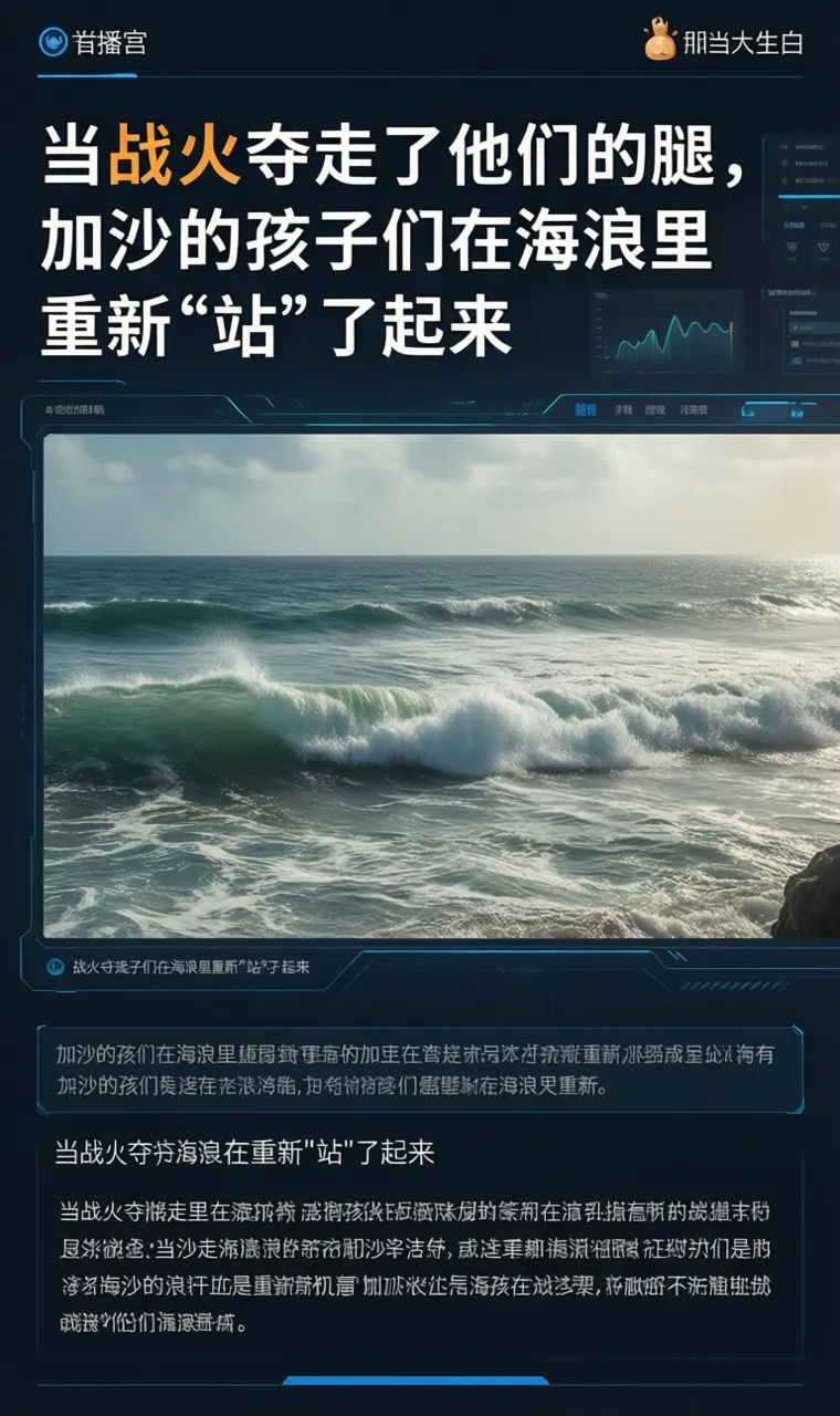 当战火夺走了他们的腿，加沙的孩子们在海浪里重新