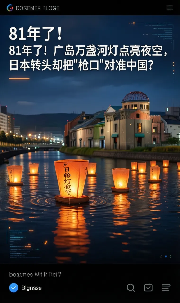 81年了！广岛万盏河灯点亮夜空，日本转头却把