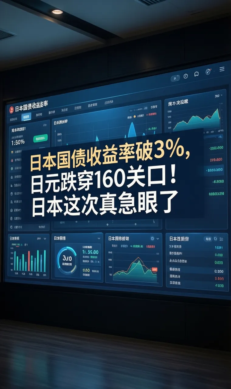 日本国债收益率破3%，日元跌穿160关口！日本这次真急眼了