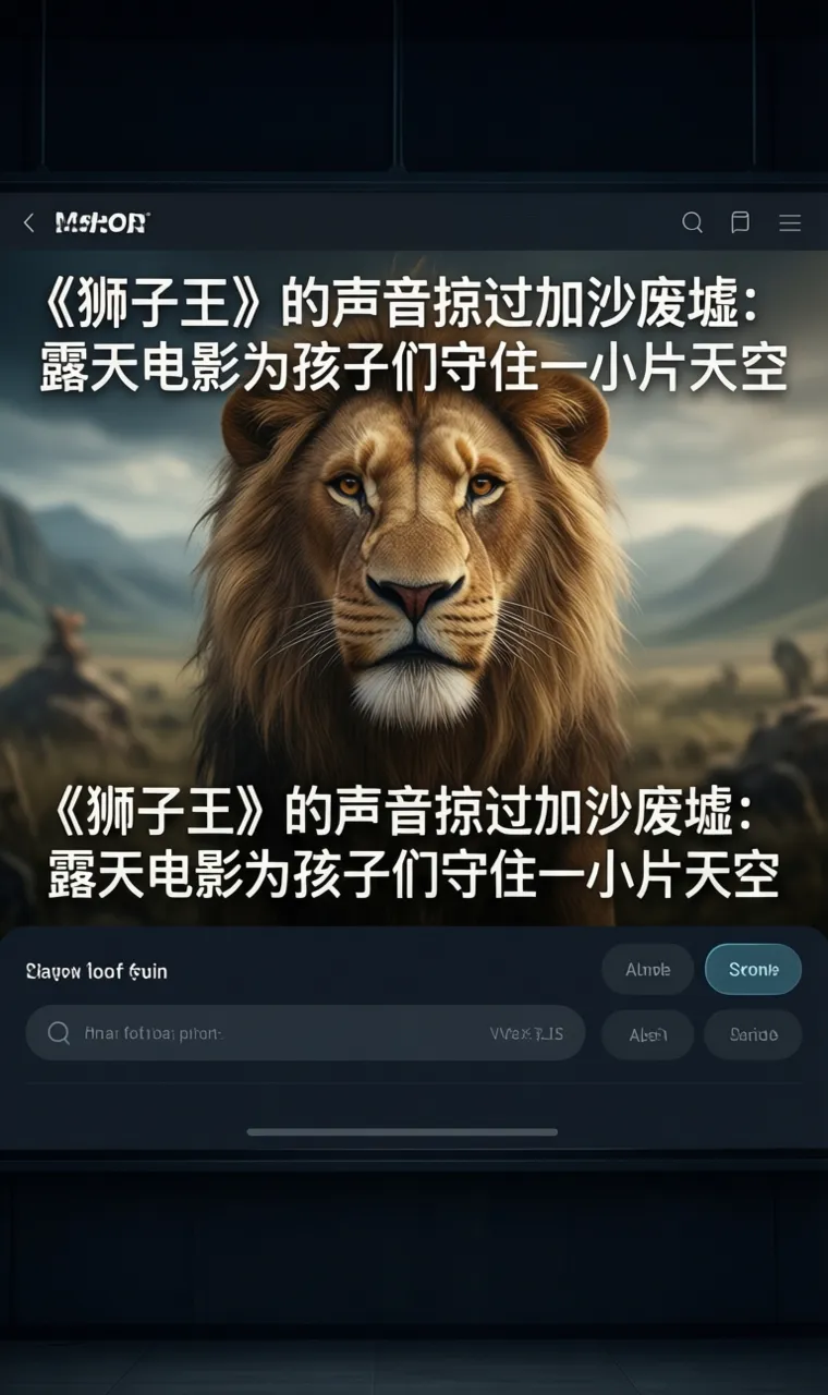 《狮子王》的声音掠过加沙废墟：露天电影为孩子们守住一小片天空